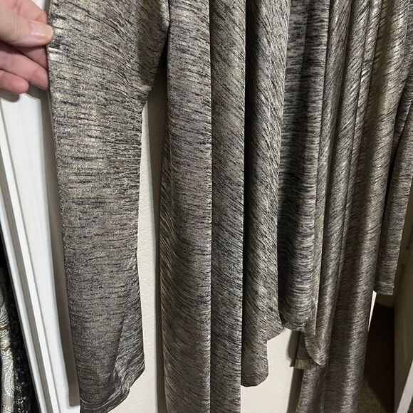 Joan Vass Gold Metallic Cardigan Womens Open Front Knit Plus Size XL - Picture 4 of 8